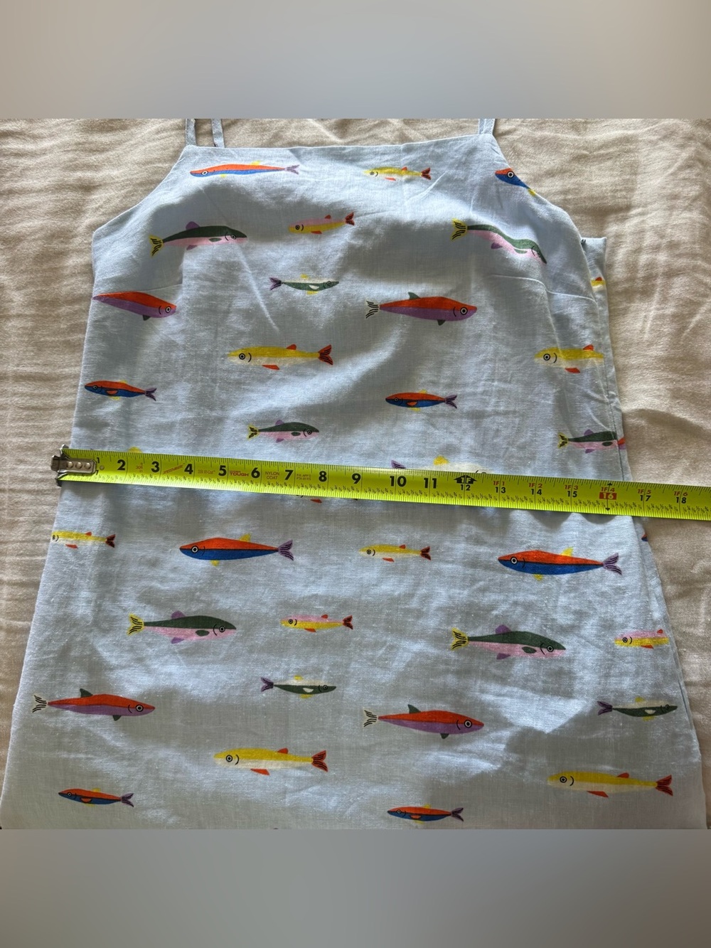 NWT Magaschoni Light Blue Fish Print Mini Dress - Picture 11 of 13
